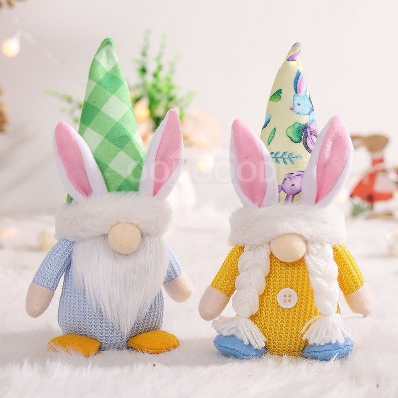 Bunny Gnome Family Wearing Colorful Hats