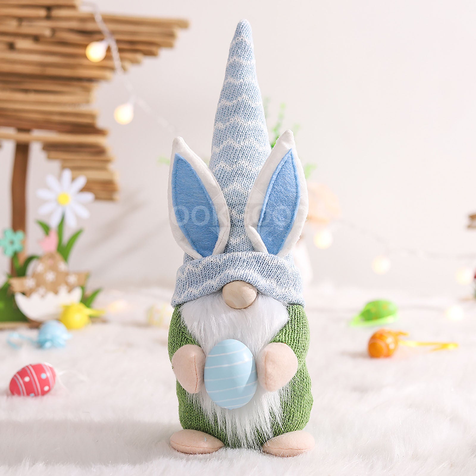 Easter Bunny Gnome Family Holding Eggs