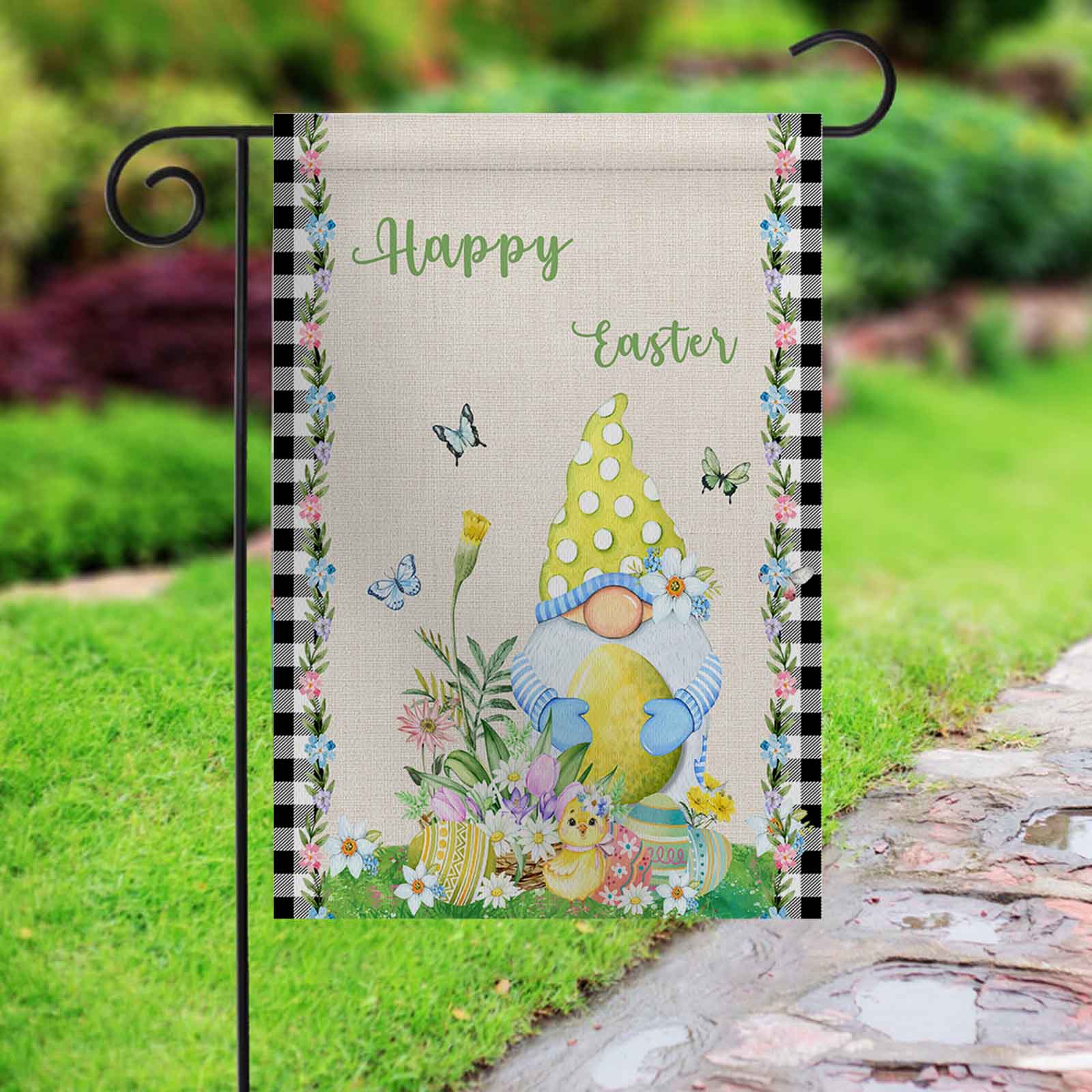 Happy Easter - Bunny Gnome Themed Garden Flag