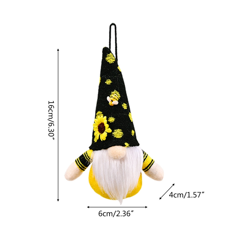 Bee Gnome Doll Knitted Hat Hanging Decor