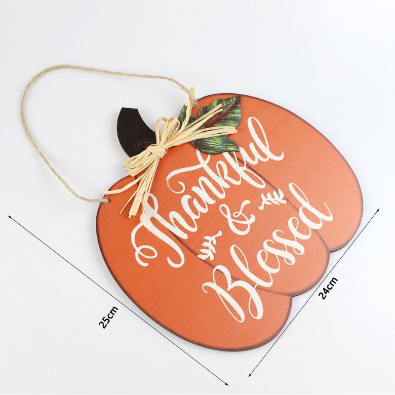 Halloween Thankful Blessed Wooden Board Plaque