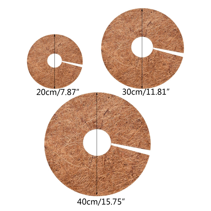 6Pcs Coir Mulch Ring Mat Potted Plants Root Protection Mat