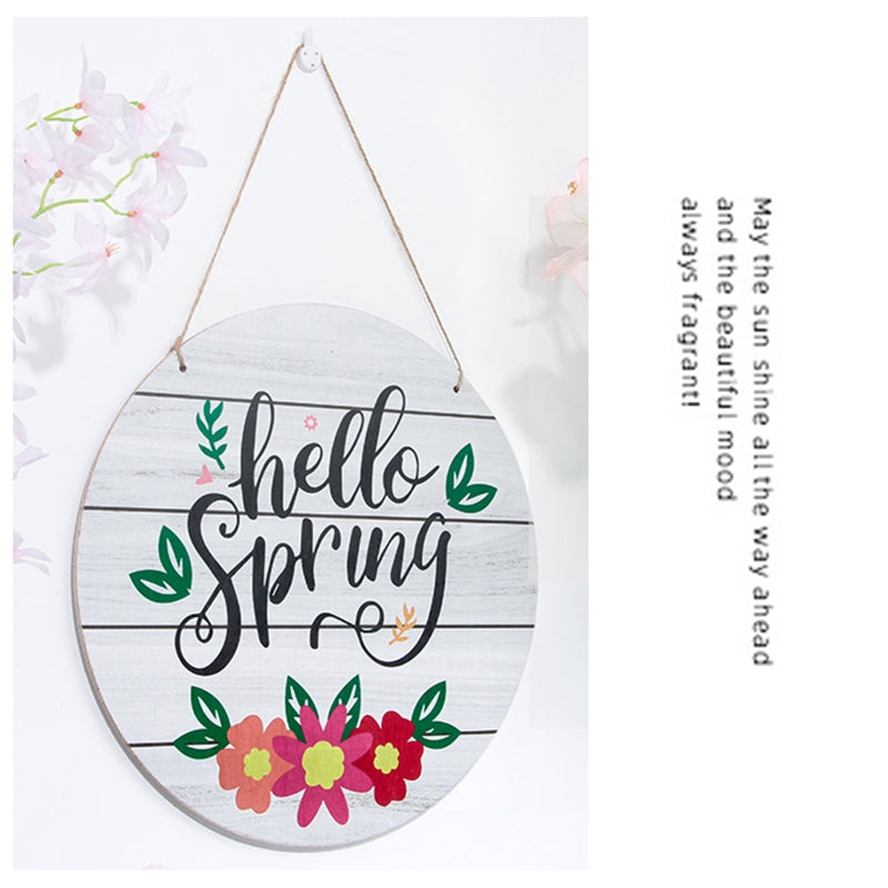 12 Inch Hello Spring Sign Wooden Front Door Or Wall Hanging
