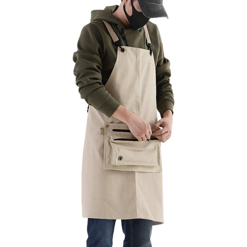 Fashion Wear Canvas Waterproof Apron Denim Kitchen Overalls Apron Shoulder Bag