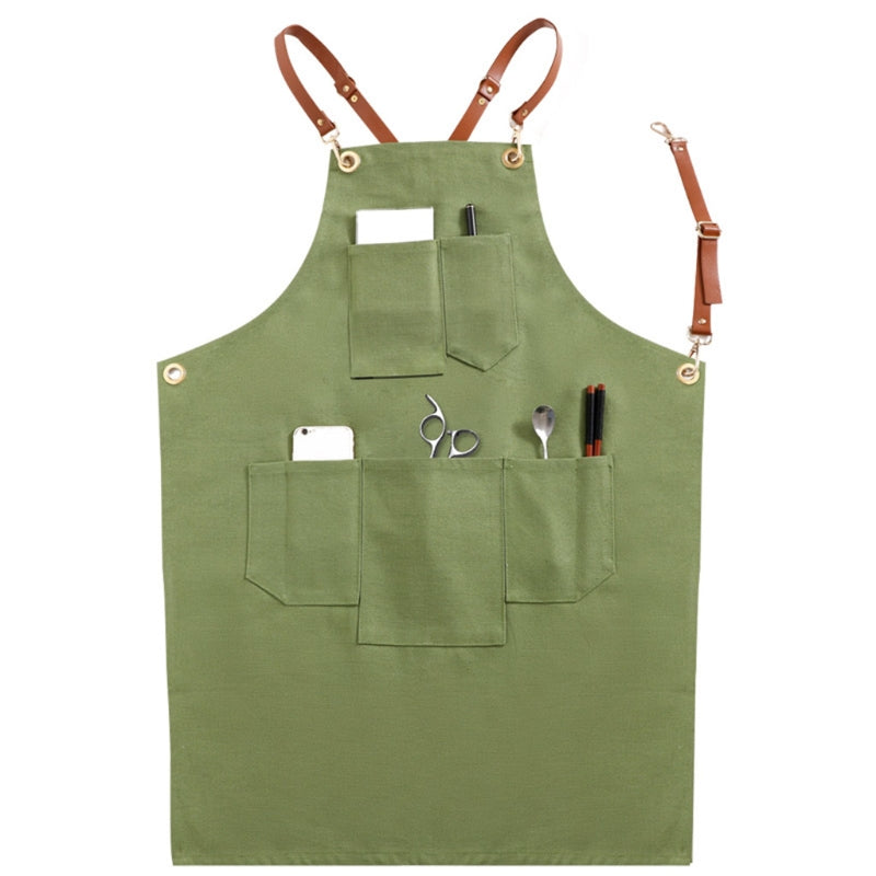 Canvas Aprons For Women Men Chef Apron With Pockets Work