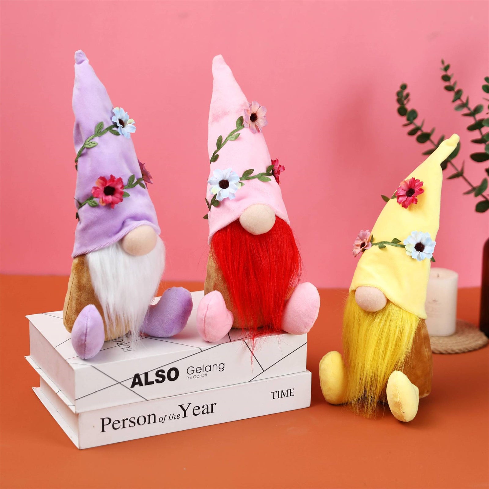 Plush Gnome Brother With Flower Hats