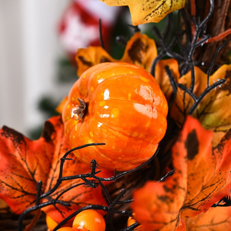 Autumn Thanksgiving Pumpkin Maple Leaf Wreath Home Decoration