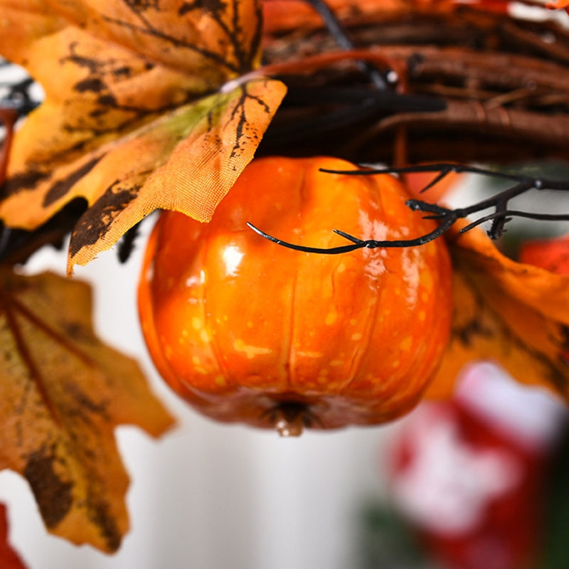 Autumn Thanksgiving Pumpkin Maple Leaf Wreath Home Decoration