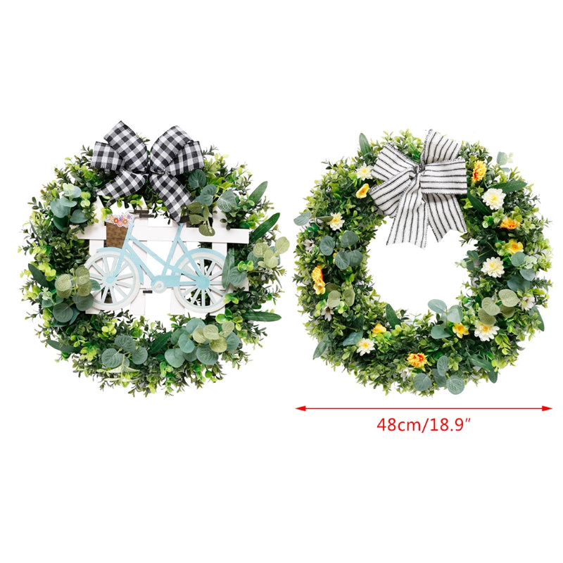 18.90in Artificial Wreath Flower Hanging Garland Wall Door Ornaments
