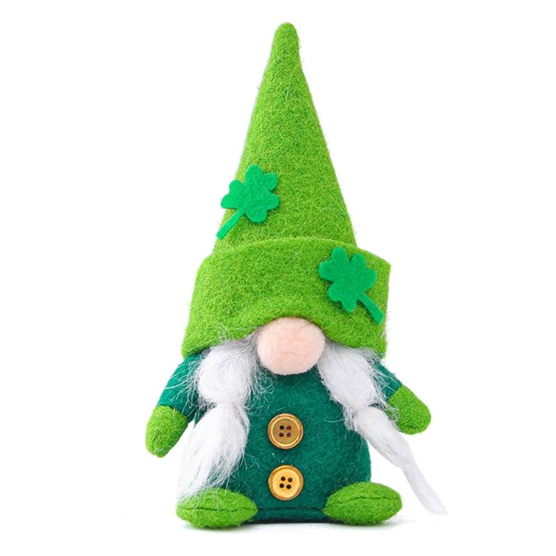 Lovely Plush Gnome Dolls With Green Hat For St. Patrick's Day Gift