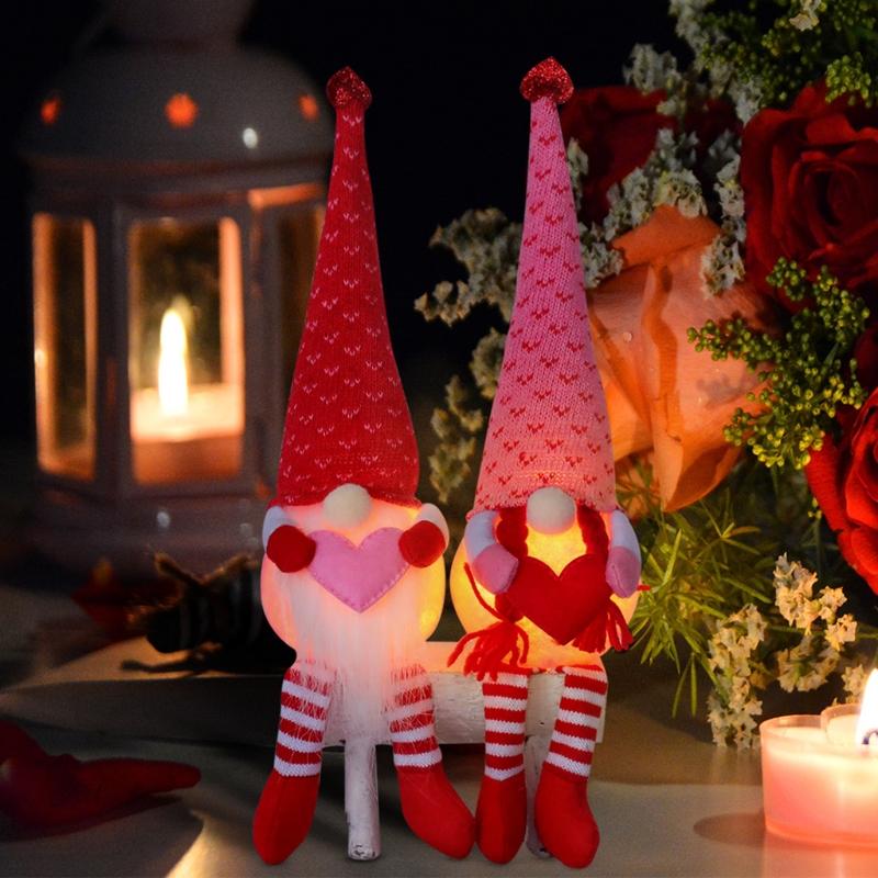 Glowing Plush Gnome Doll For Valentine's Day Gift And Decoration