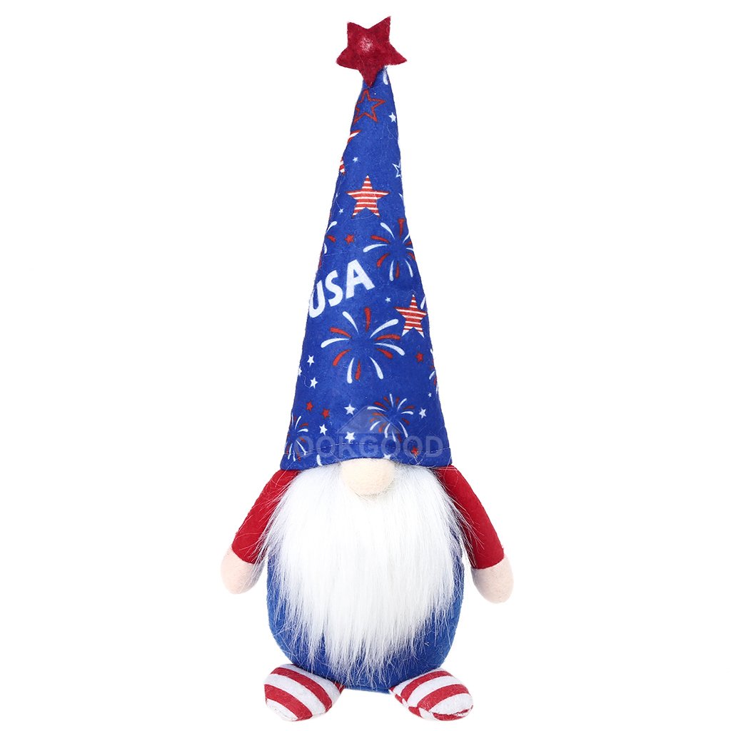 Handmade Patriotic Plush Gnome Doll For Independence Day Decoration
