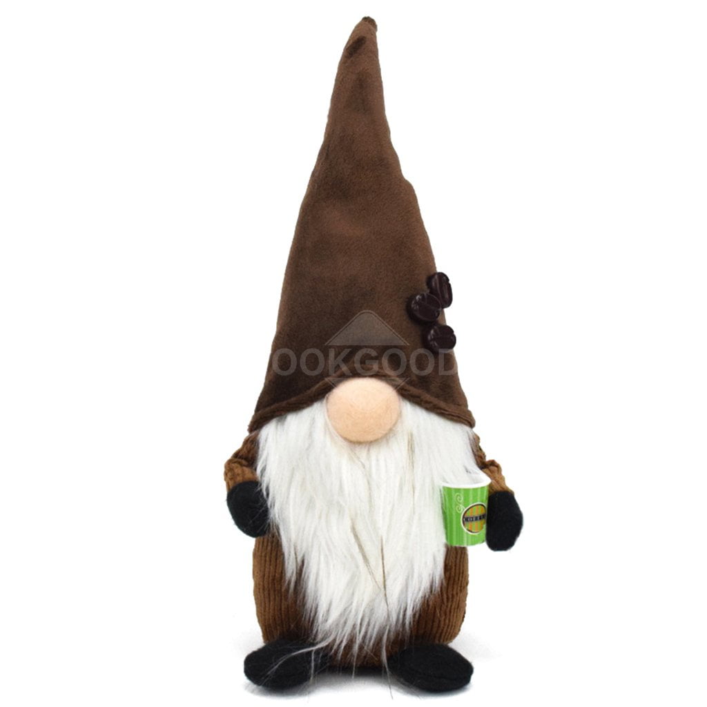 Handmade Plush Coffee Gnome For Holiday Gift And Decoration