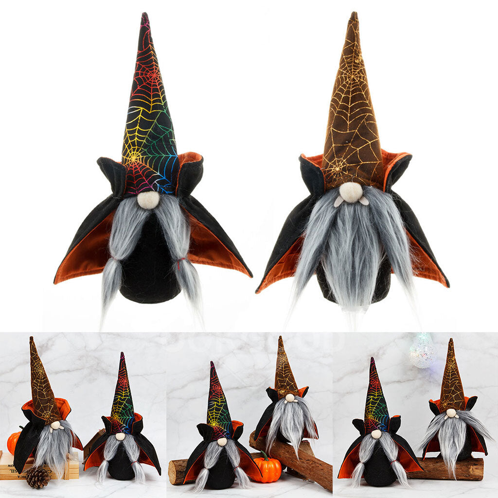 Halloween Vampire Gnome Couple With Cobweb Hat