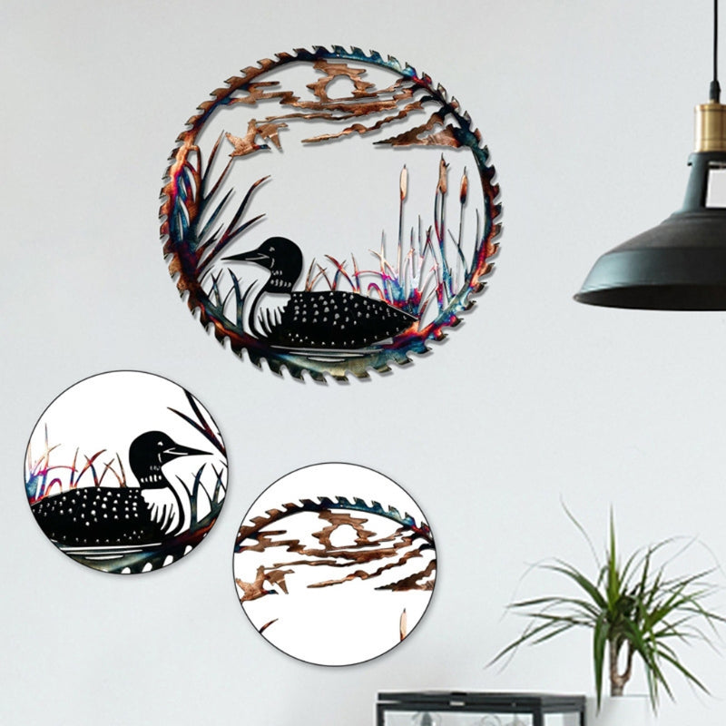 9.84'' Metal Wall Art Decor Duck Bird Sculpture Hanging For Living Room