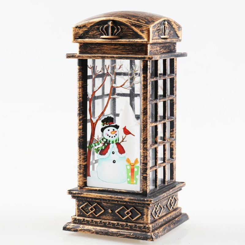 Christmas Vintage Telephone Booth Small Night Light For Xmas Party Decor