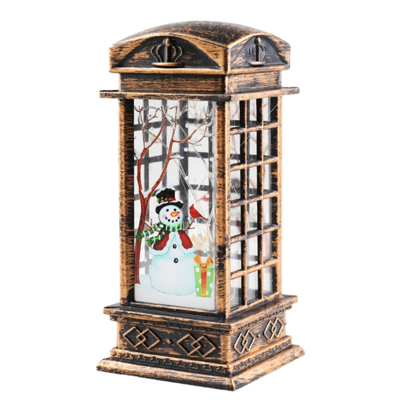 Christmas Vintage Telephone Booth Small Night Light For Xmas Party Decor