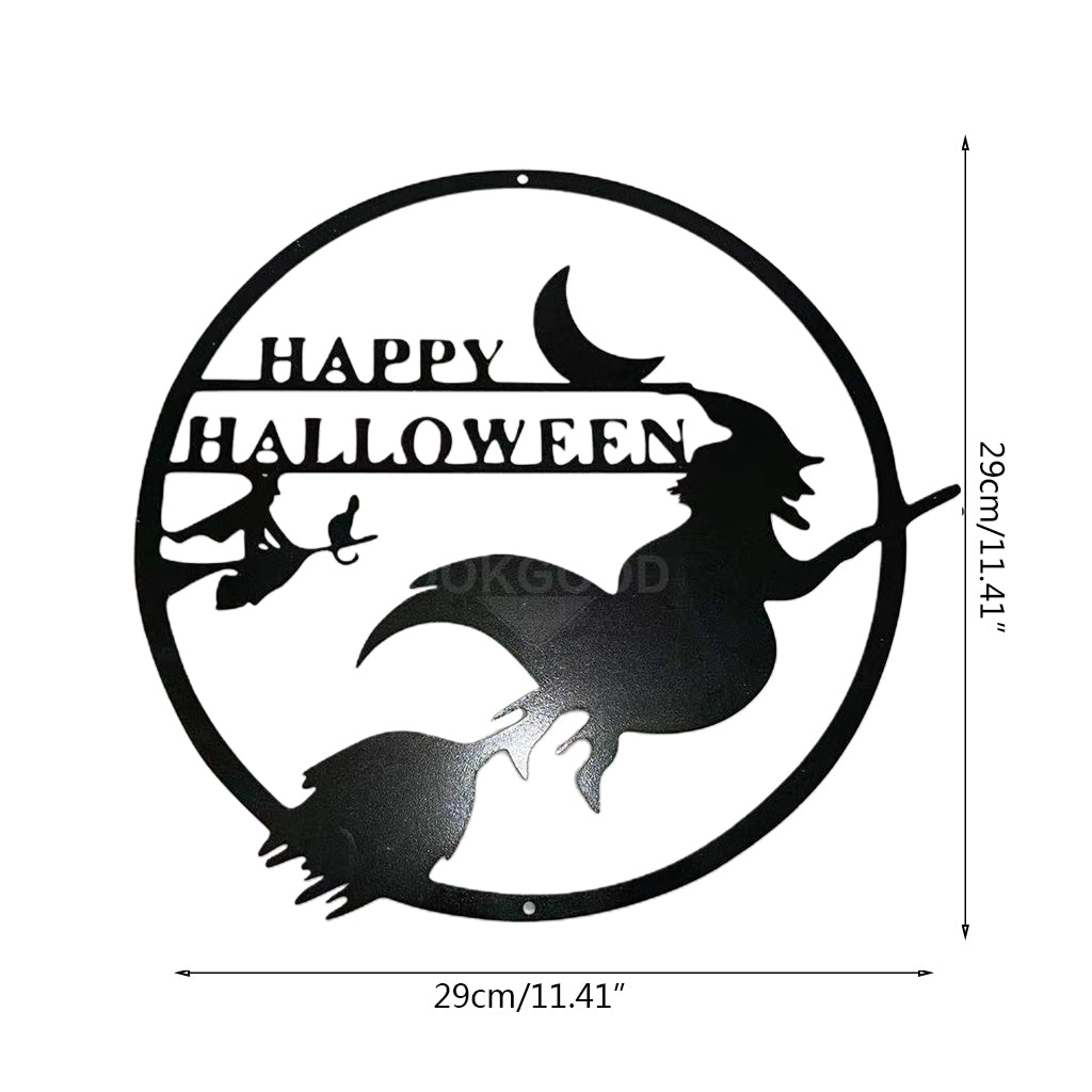 Moon Witch Metal Sign For Halloween Decoration