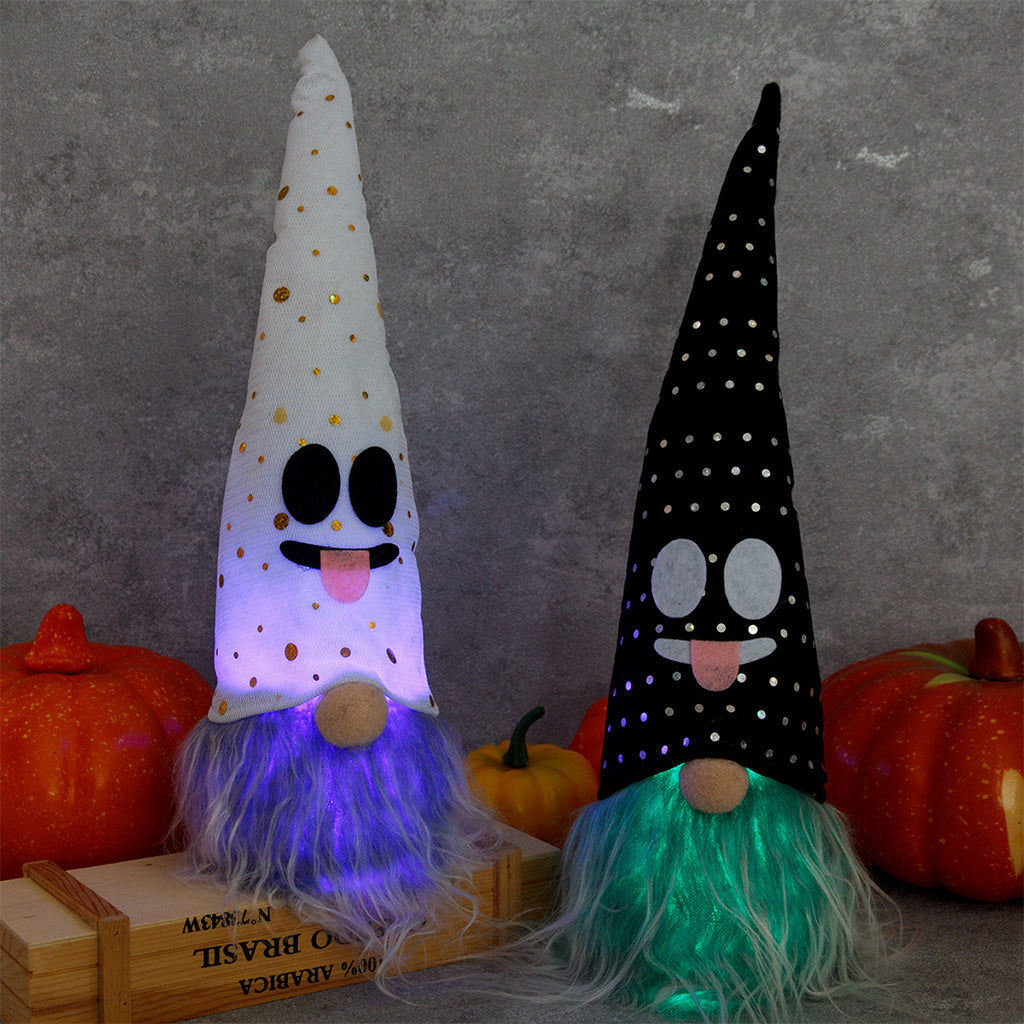 Plush Gnome With Colorful Lights For Halloween Decoration