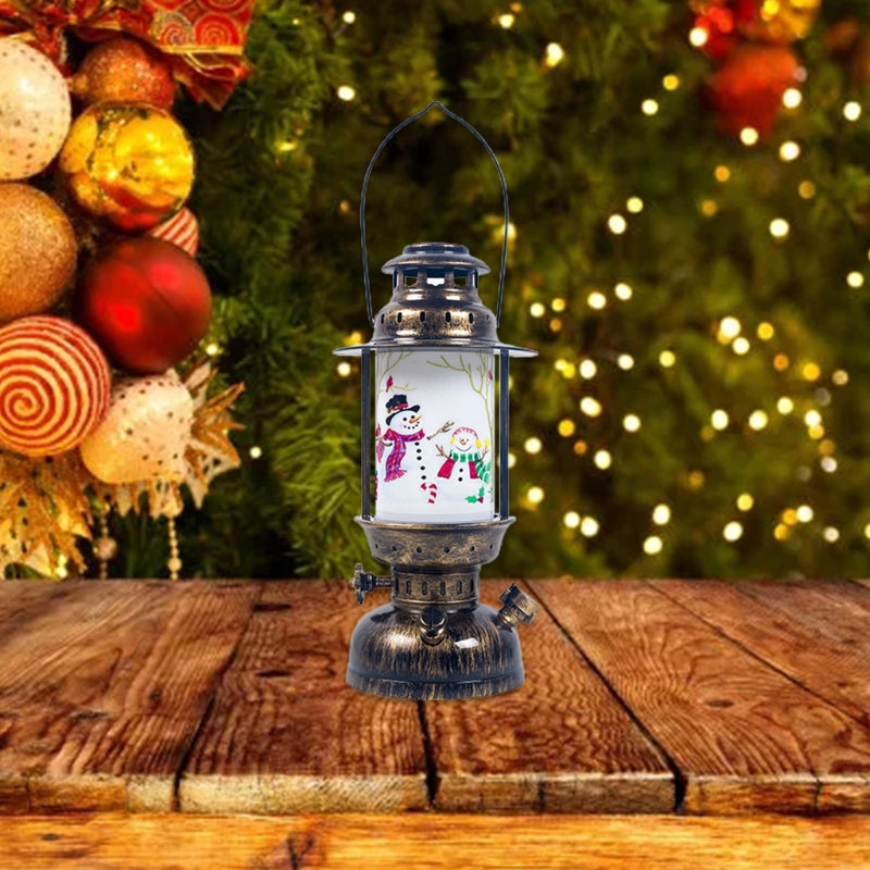 Creative Portable LED Hanging Lantern Santa Retro Lamp Decor