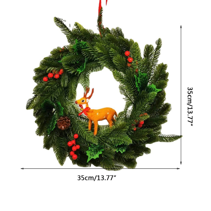 Christmas Deer Wreath For Xmas Party Home Hanging Garden