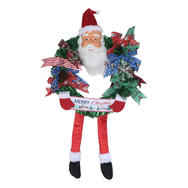 Christmas Santa Wreath For Xmas Tree Garden Front Door Decoration