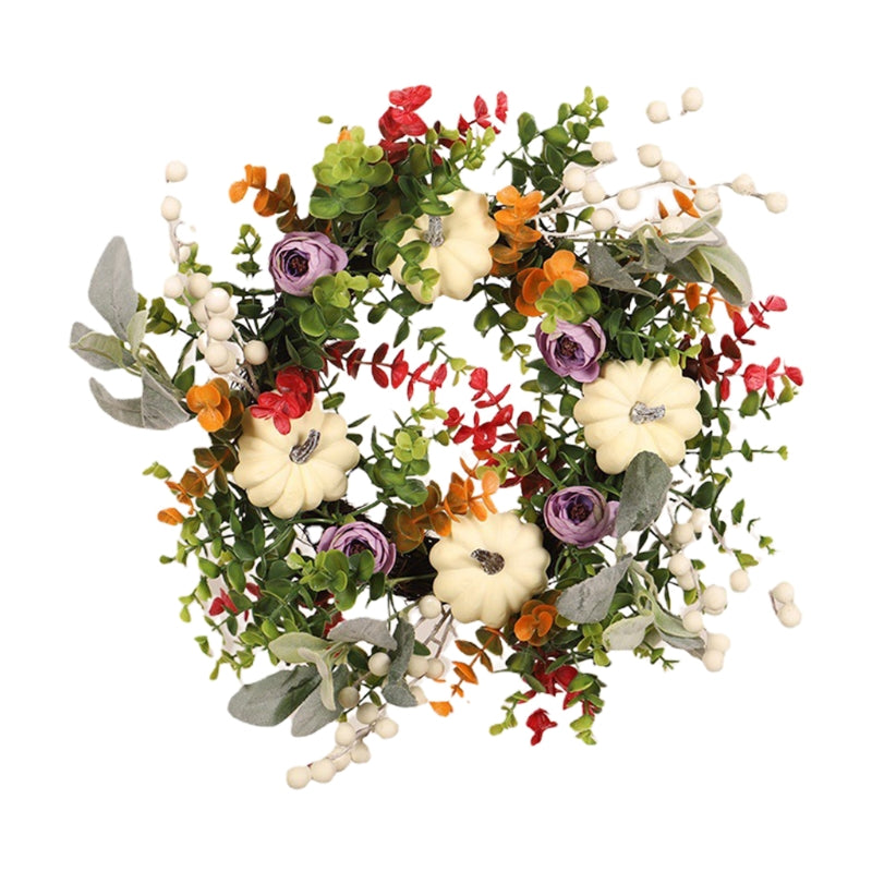 White Wreath For Christmas Thanksgiving Wall Hanging Ornament