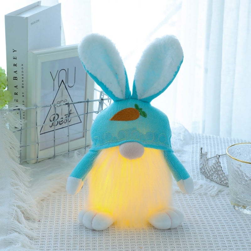 Easter Bunny Gnome With Rabbit's Foot And LED Light