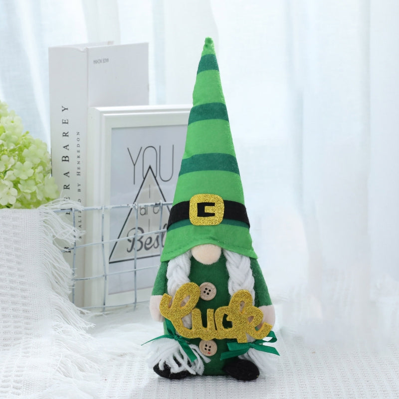 Lovely Gnome Holding Sign For For St.Patrick's Day Decor