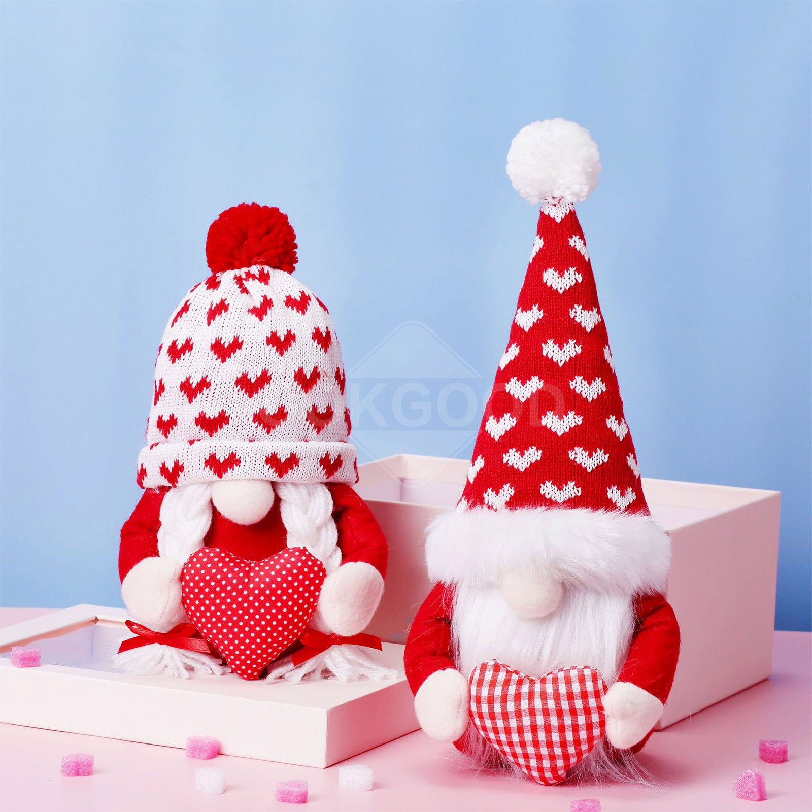Adorable Gnome Couple Holding Love Heart