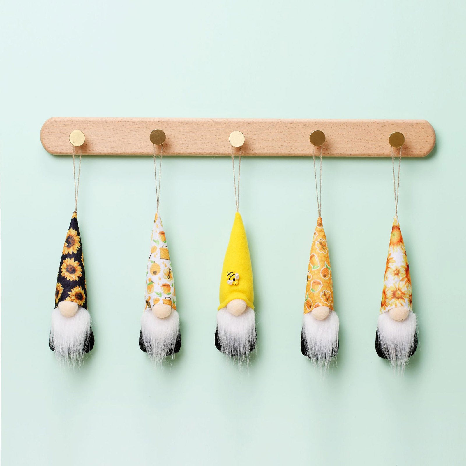 Yellow Hat Gnome Hanging Set For Holiday Decor