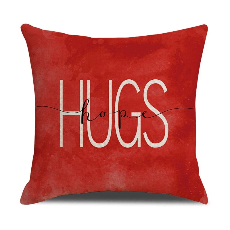 18x18 Inch Valentine's Day Love Pillowcase Plaid Cushion Case Gift