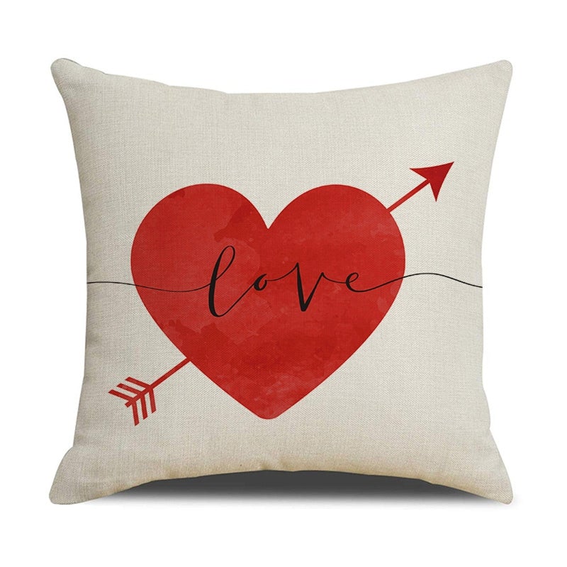 18x18 Inch Valentine's Day Love Pillowcase Plaid Cushion Case Gift