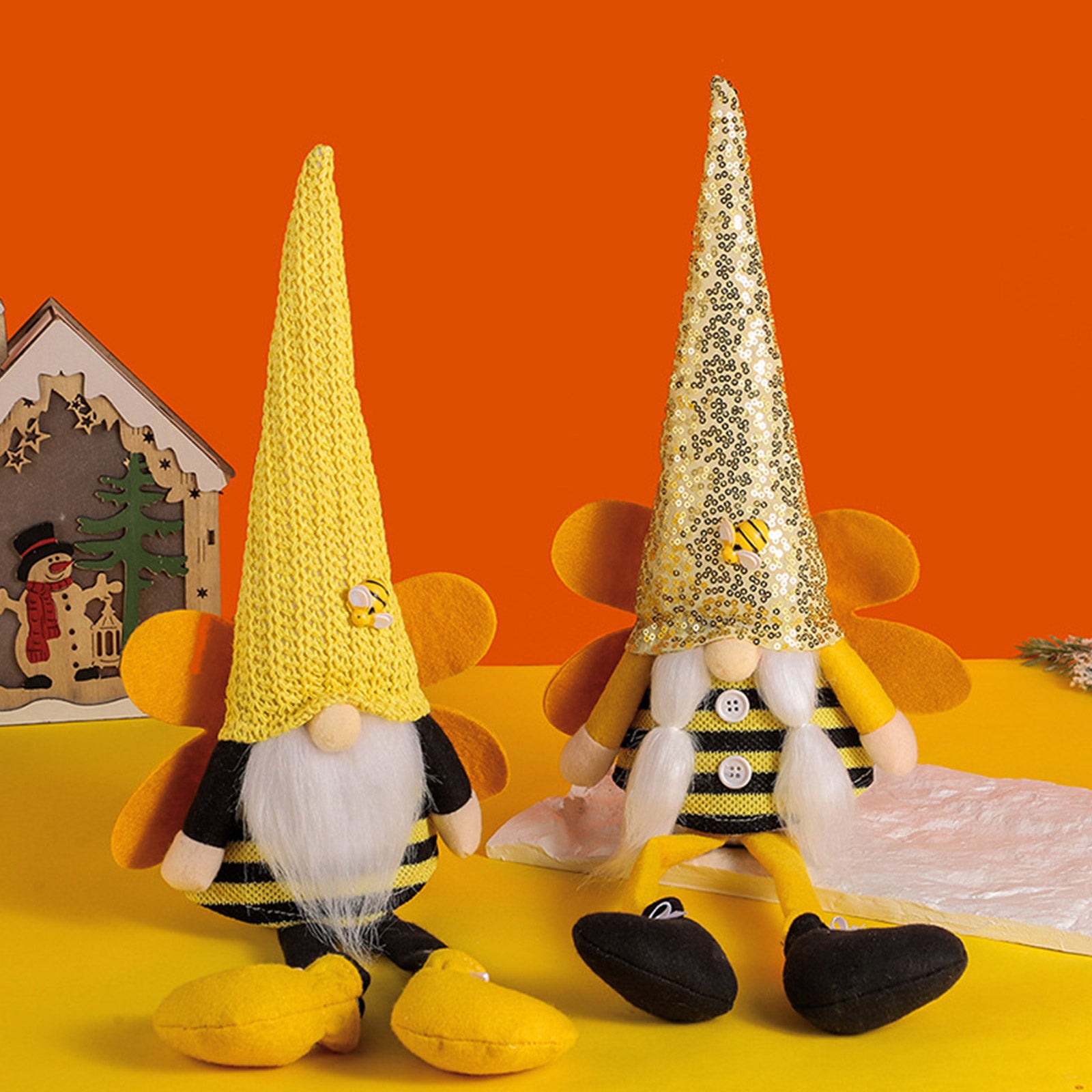 Handmade Bee Gnome Doll Family With Wings