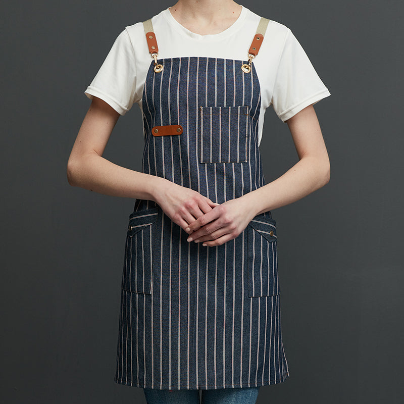 Cotton Canvas Apron With Crossed Back For Men Women