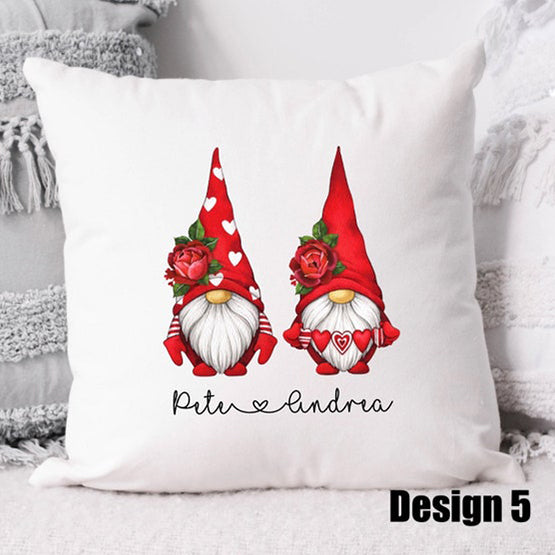 Personalized Custom Red Gnome Couple Pillowcase