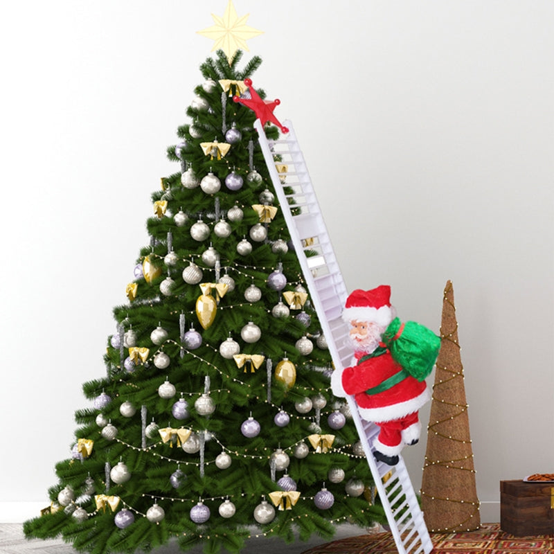 Electric Climbing Ladder Santa Claus With Music Christmas Decoration