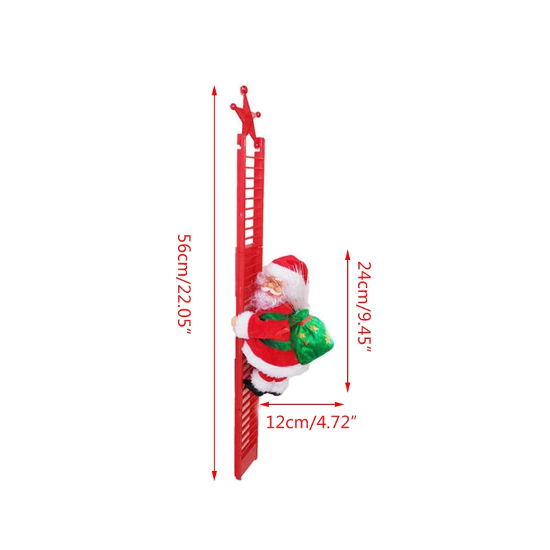 Electric Climbing Ladder Santa Claus With Music Christmas Decoration