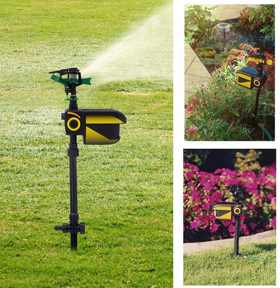 Solar Scarecrow Motion Activated Water Animal Deterrent Sprinkler