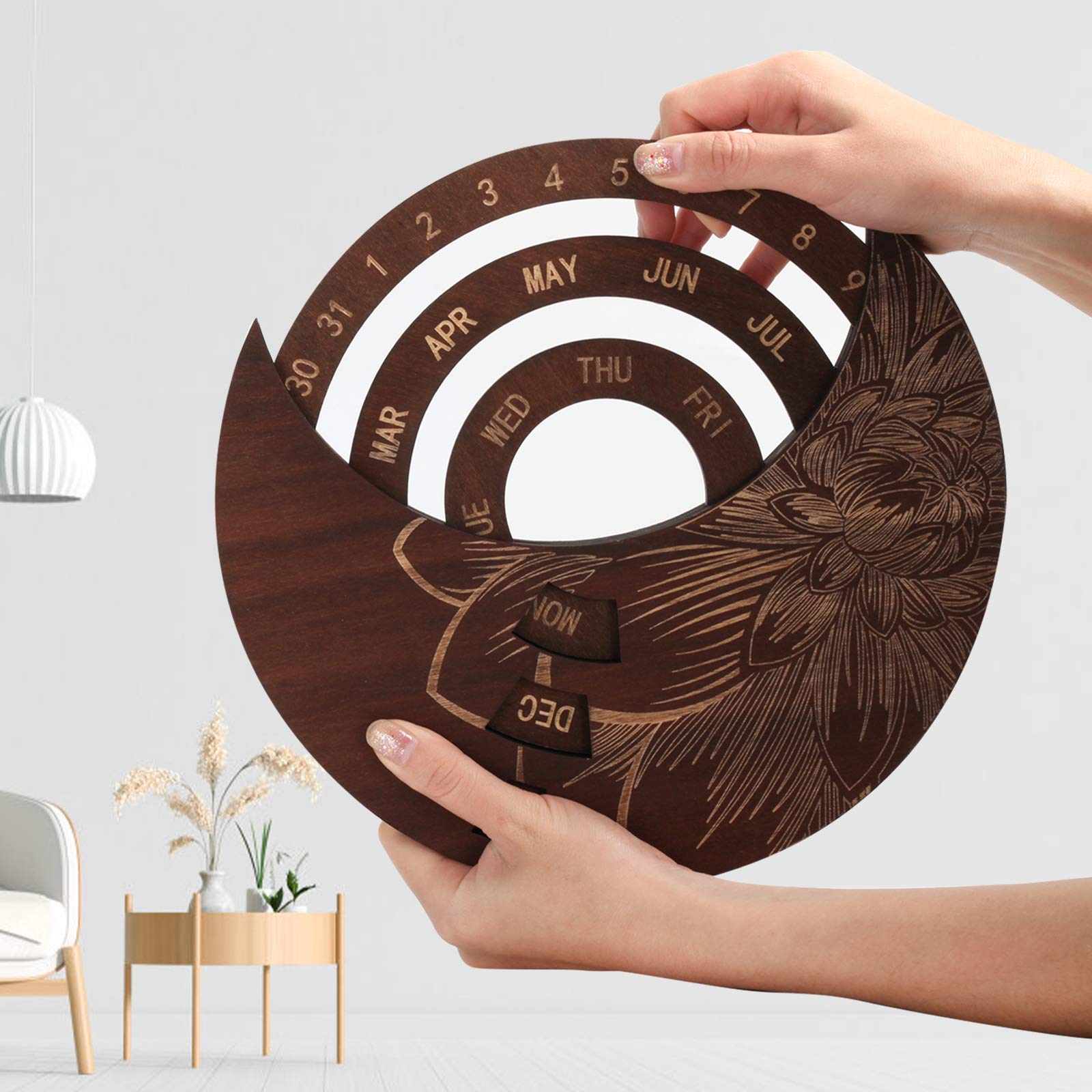 Wooden Perpetual Calendar For Home Decoration