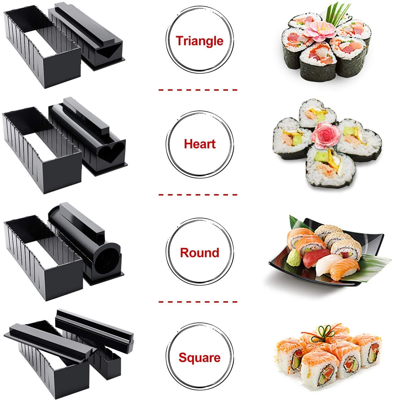 DIY sushi set tool to easily make various shapes of sushi