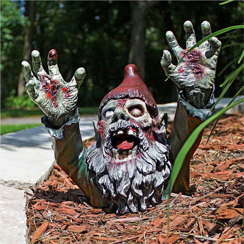 Horror Zombie Dwarf Statue Garden Halloween Decoration