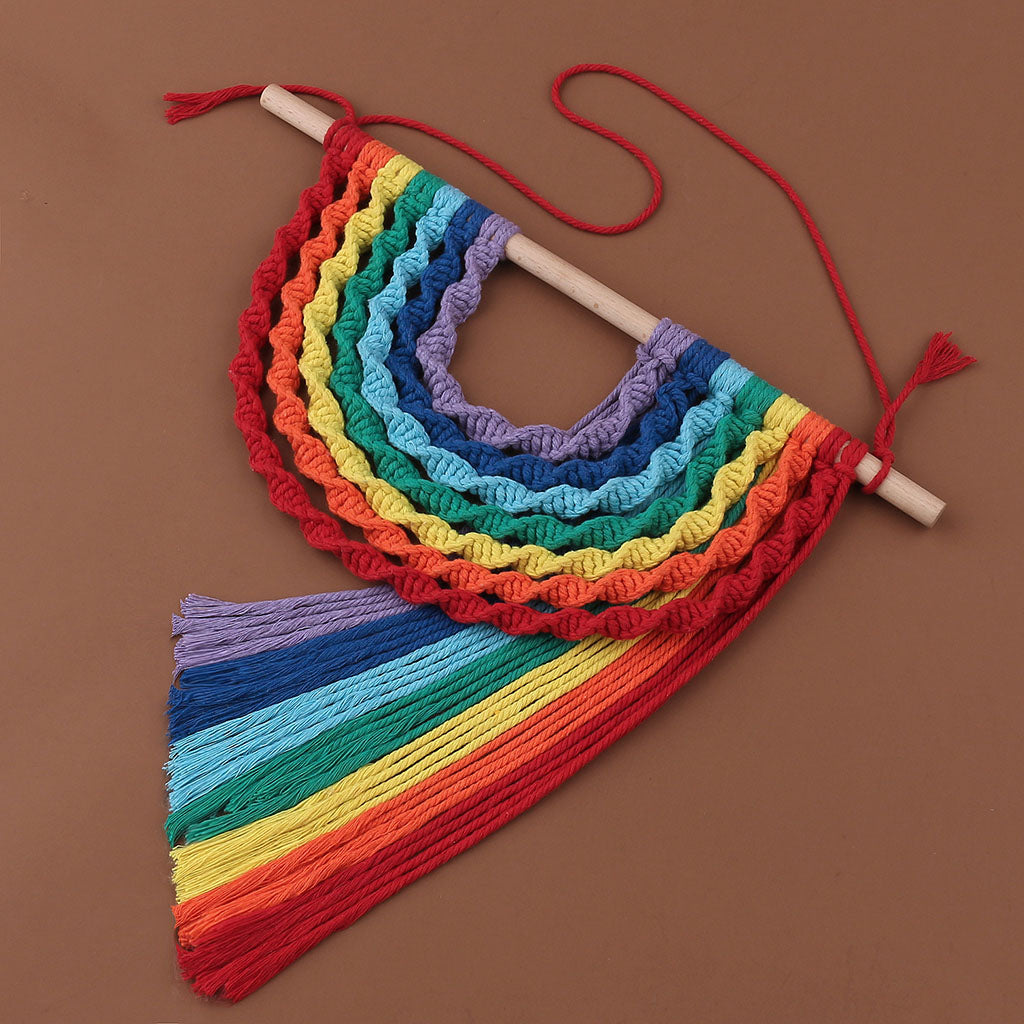 Hand Woven Rainbow Wall Hanging For Home Decoration