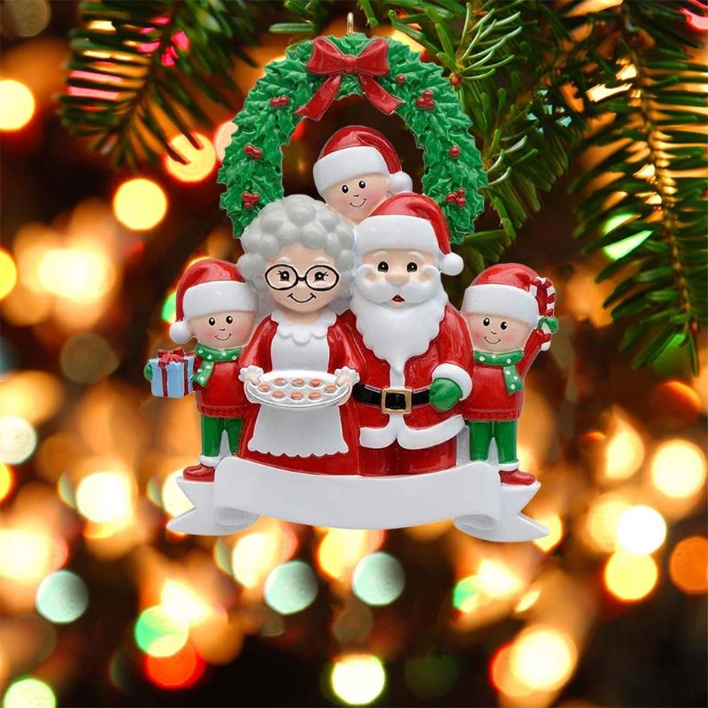 Christmas Tree Pendant DIY Name Blessing Hanging Resin Home Decor Gift