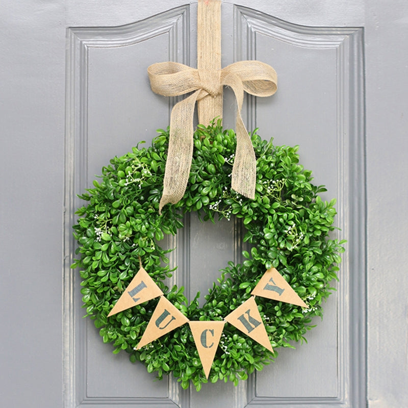 Easter Artificial Green Leaf Wreath Lucky Banner For Home Door