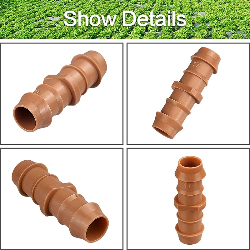 24 Pcs Plastic Garden Irrigation Tubing Fitting Sets Micro Drip Adapter For Planting