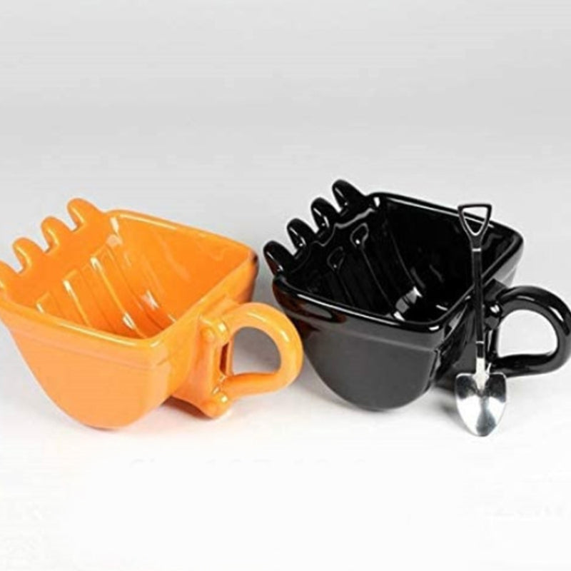 Excavator Shape Mug Creative Funny Plastic Cup With Spoon