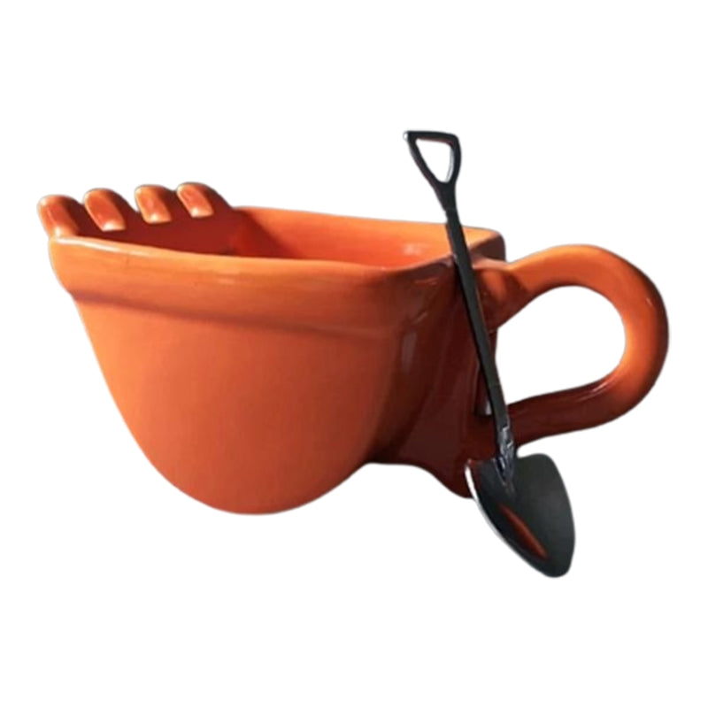 Excavator Shape Mug Creative Funny Plastic Cup With Spoon