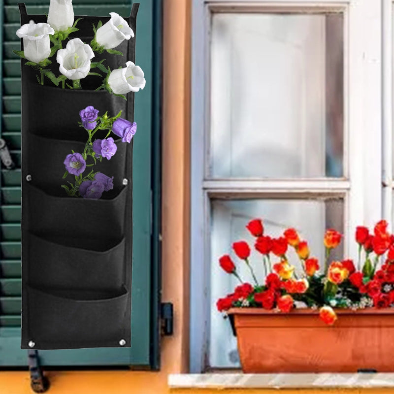 Vertical Hanging Garden Planter With 6 Pockets Waterproof Flower Pot
