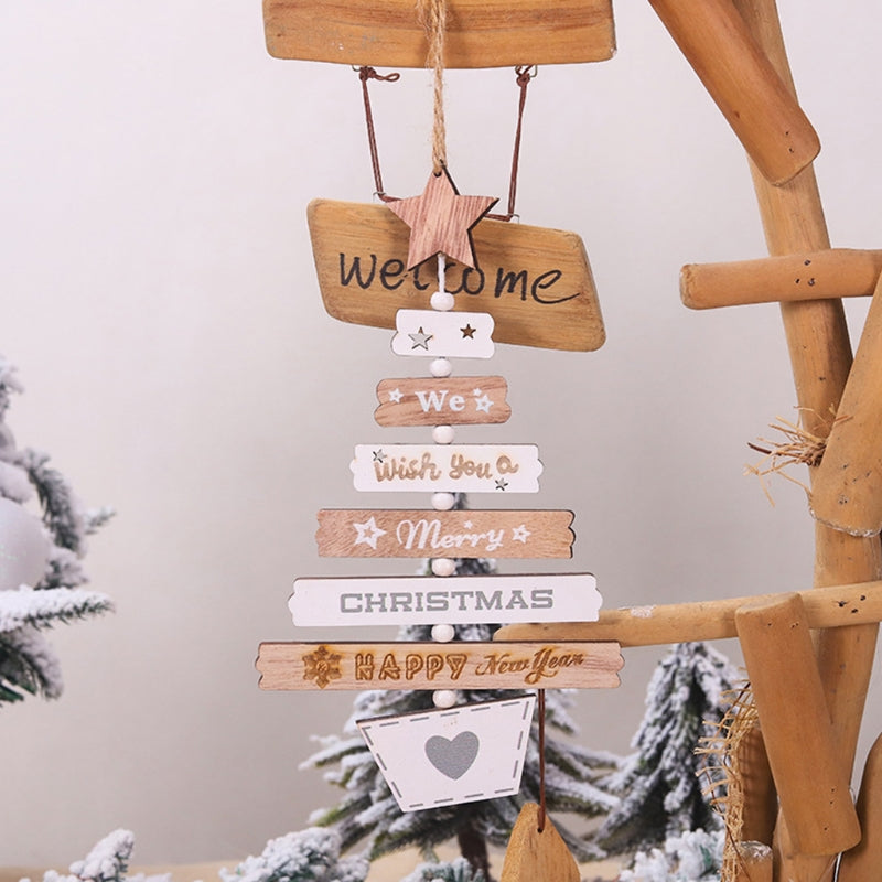 Wooden Colorful Pendants Christmas Decorations